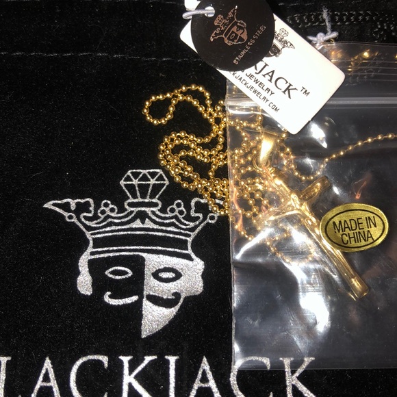 🃏NWT•BlackJack•Crucifix Necklace•Sacrifice&love🃏 - Picture 3 of 7